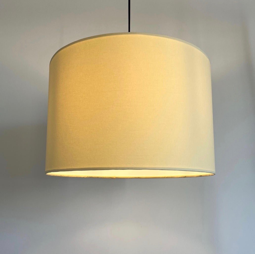 Lemon Cotton Drum Lampshade | Handmade Ceiling Light Shade | Bespoke UK
