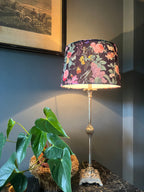 Midnight Butterfly Floral Velvet Lampshade | French Drum Ceiling Light Shade | Bespoke Handmade Empire Lampshade