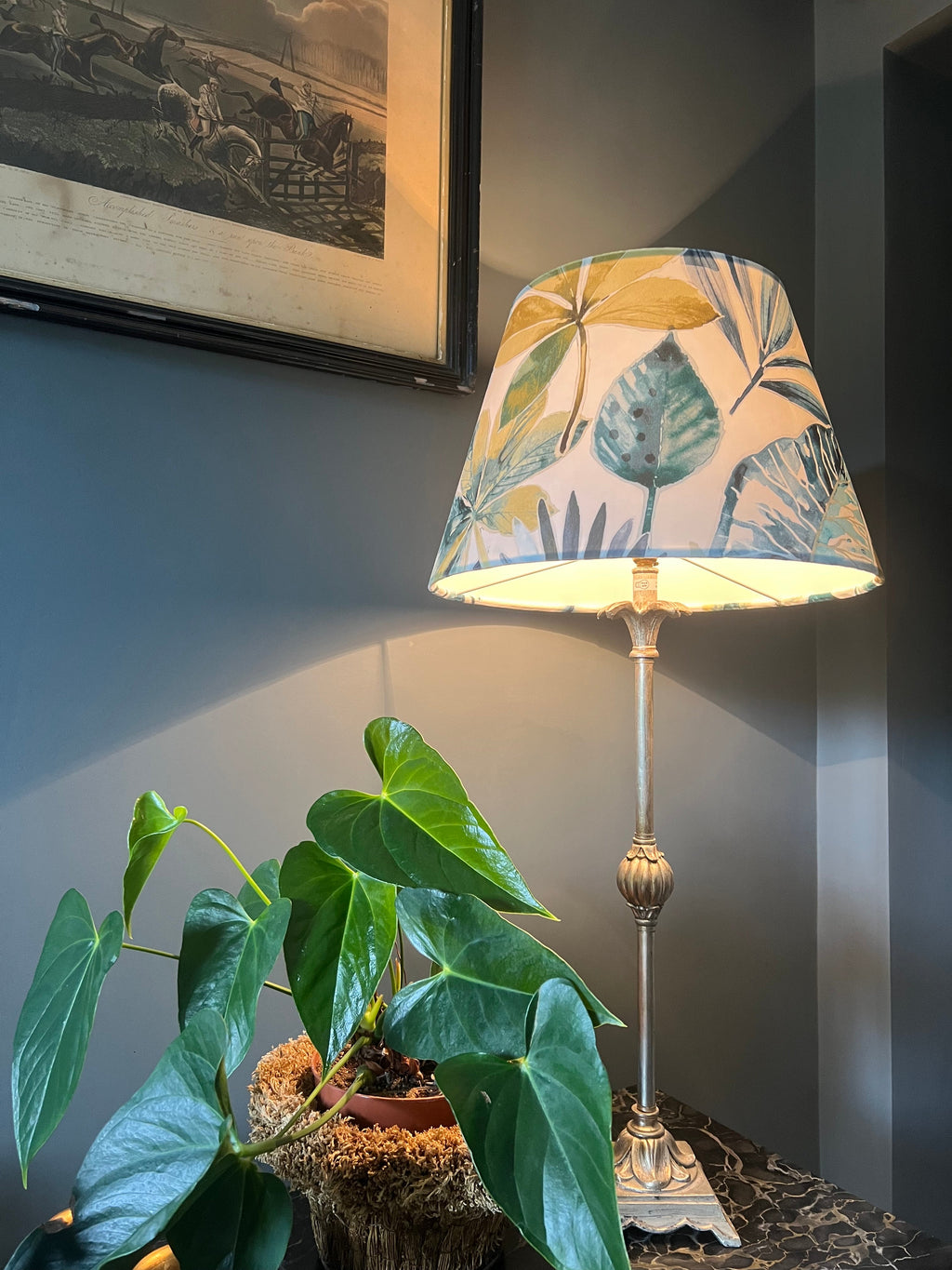 Blue & Green Rainforest Velvet Steep Empire Lampshade | Handmade Ceiling Light Shade | UK