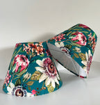 Teal Floral Summer Garden Velvet Steep Empire Lampshade | Handmade Ceiling Light Shade | UK