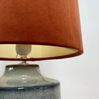 Burnt Orange Velvet & Lemon Yellow Cotton Double Sided Drum Lampshade | Handmade Ceiling Light Shade | Bespoke UK