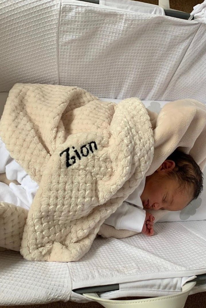 Customized Cocole Beige Baby Blanket - Plush Microfiber