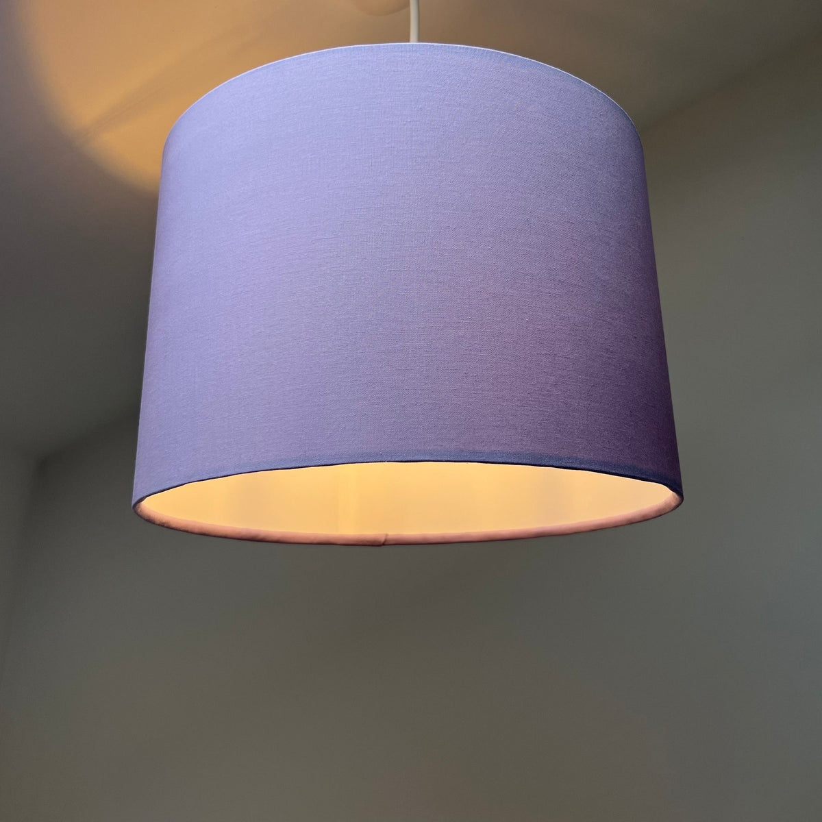 Lilac Cotton Drum Lampshade | Handmade Ceiling Light Shade | Bespoke UK