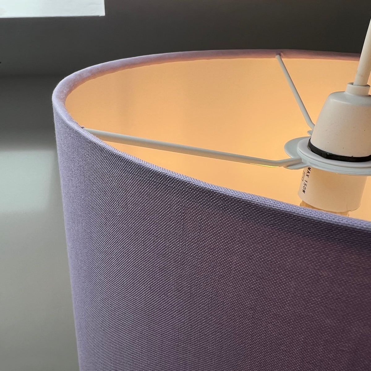 Lilac Cotton Drum Lampshade | Handmade Ceiling Light Shade | Bespoke UK