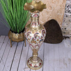 Vintage Brass Vase 92cm Large Scalloped Edge
