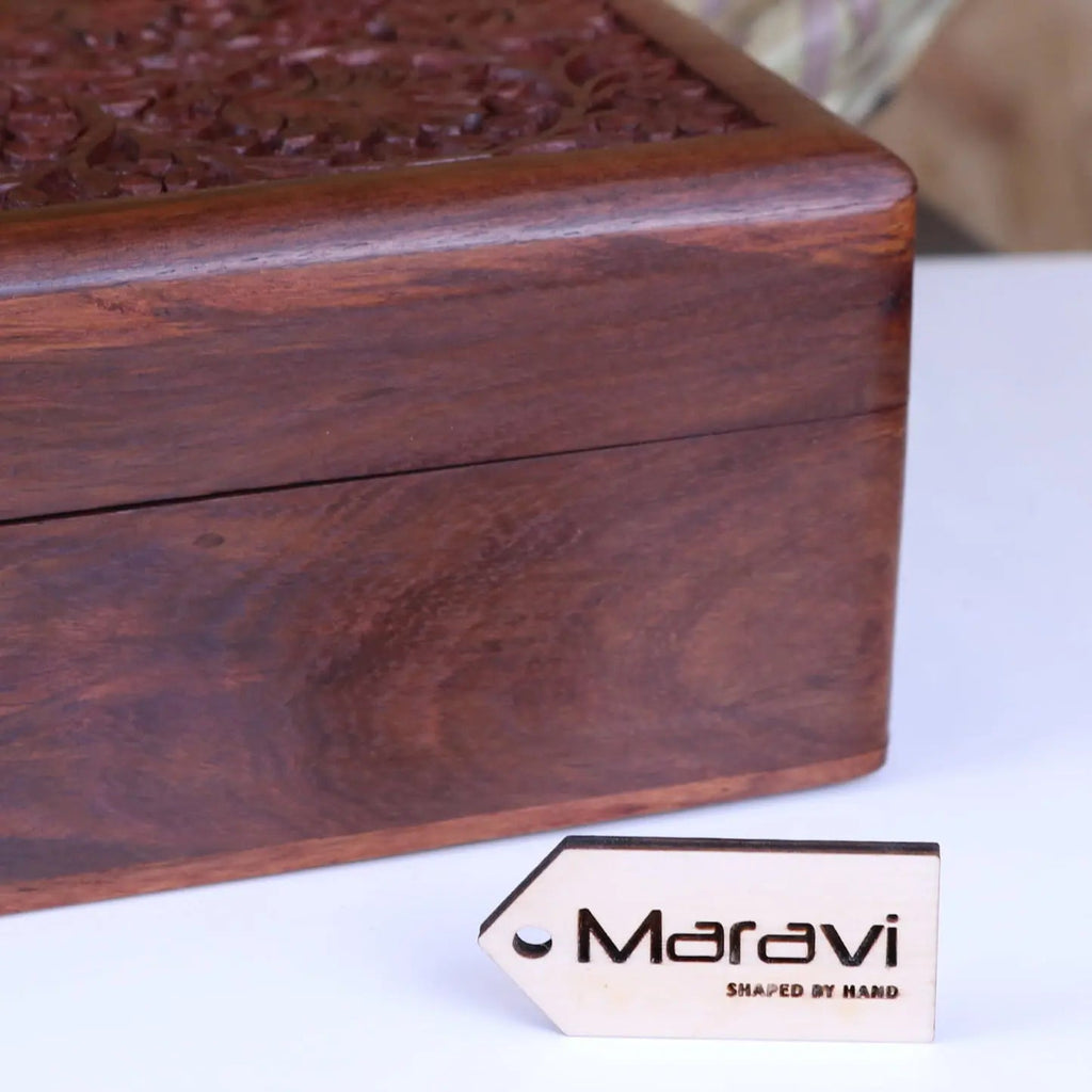 Sateek Large Hand Carved Wooden Box