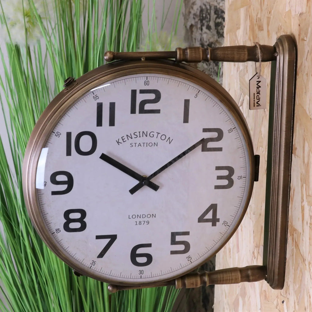 Kensington Station Railway Style Double Sided Clock