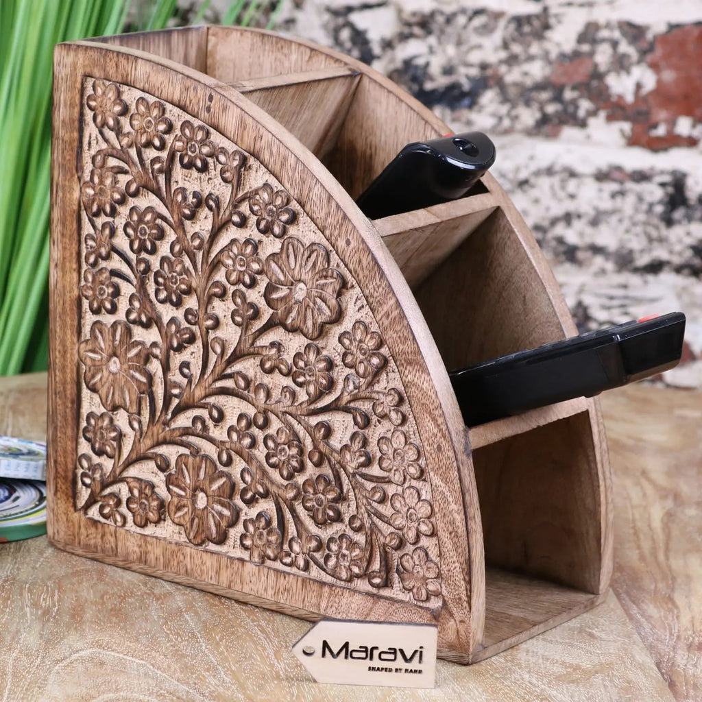 Aundh Wooden Remote Control Holder