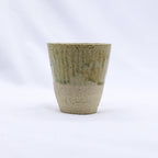 Beige Quadra Milled Stoneware Tall Handmade Ceramic Cup