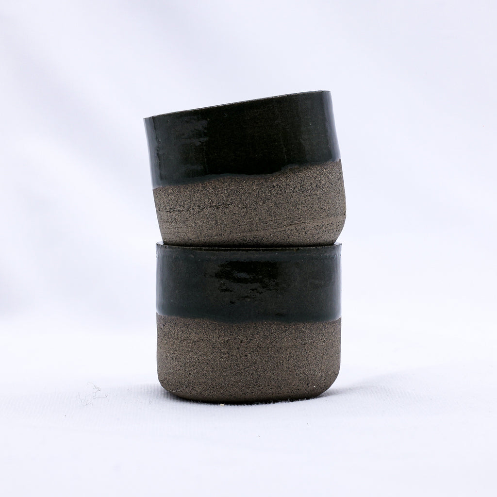 Green Picollo Smoked Grey Handmade Ceramic Stoneware Espresso Mug