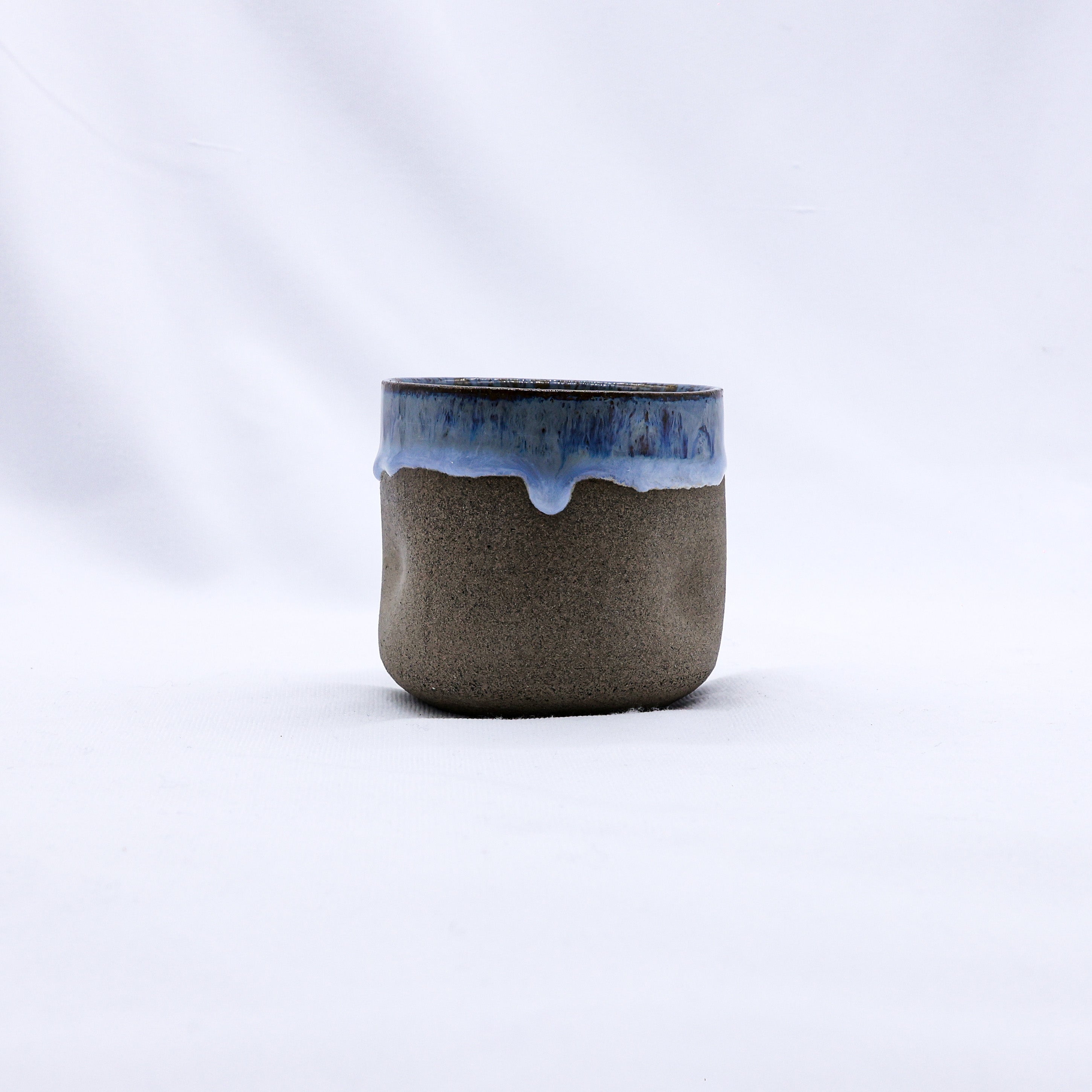 Blunero Goccio Handmade Ceramic Smoked Grey Stoneware Short Cup