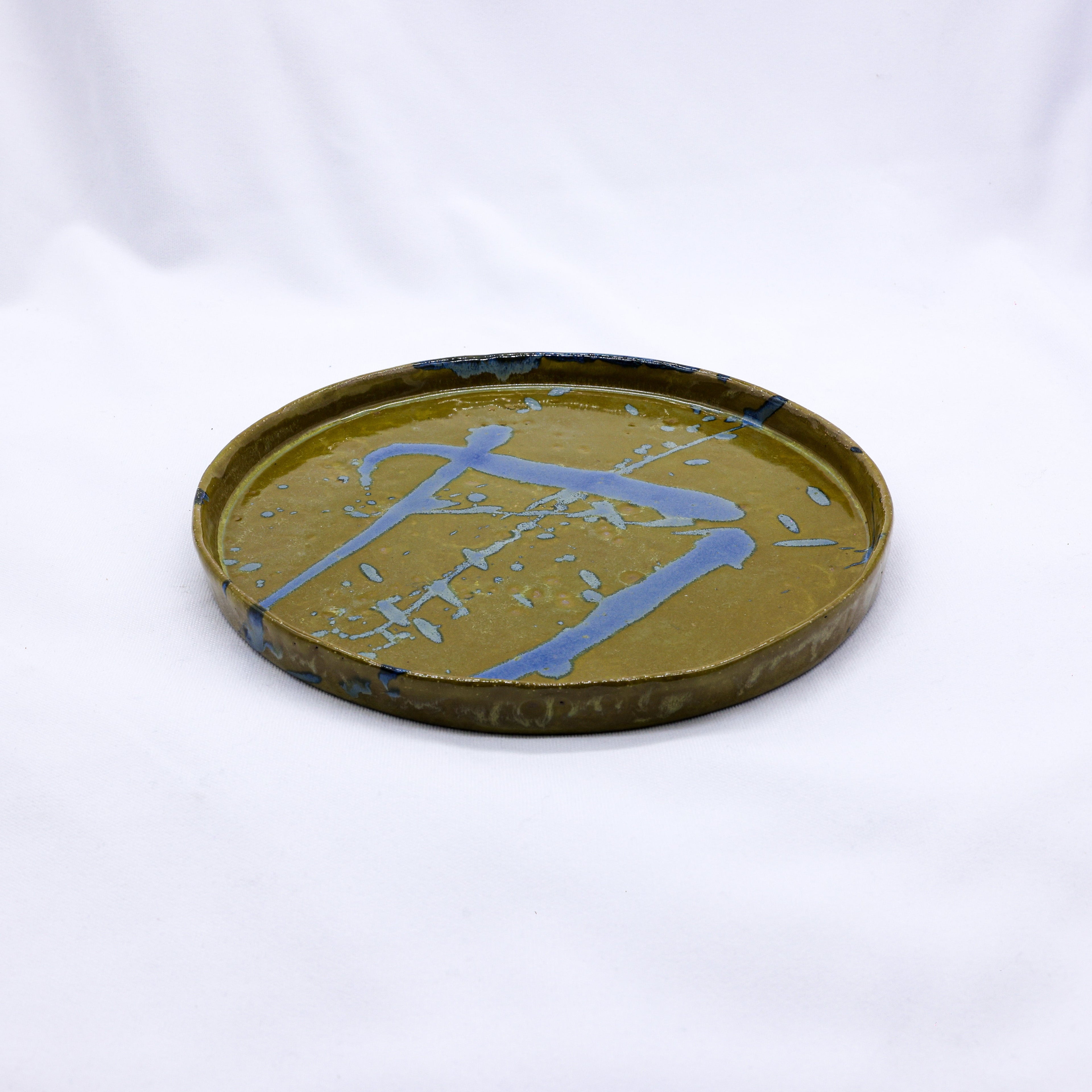 23 cm Oliveflow Smoked Grey Large Stoneware Handmade Ceramic Dinner Plate