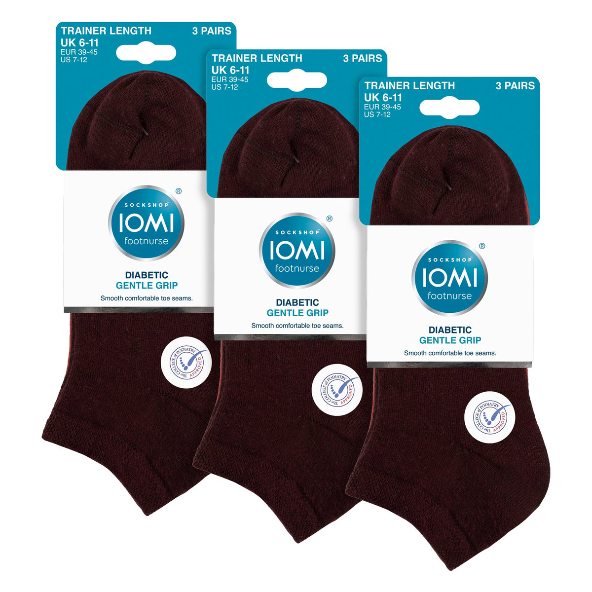 9 Pack Mens Diabetic Trainer Socks | Non Elastic Extra Wide Ankle Socks