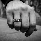 Incisioni Men’s Ring – Sterling Silver 925 with Black Enamel – One Of A Kind
