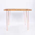 Industrial Farmhouse Desk - Rose Gold Steel Legs