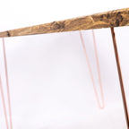 Industrial Farmhouse Desk - Rose Gold Steel Legs