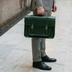 Handmade Leather Satchel - Ivy Green