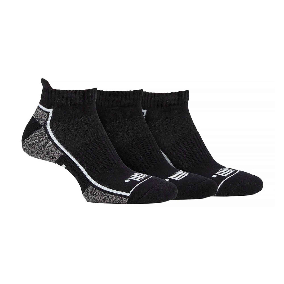 Pack of 3 Men's Trainer Liners Socks | Low Cut Cushioned Sport Ankle Socks