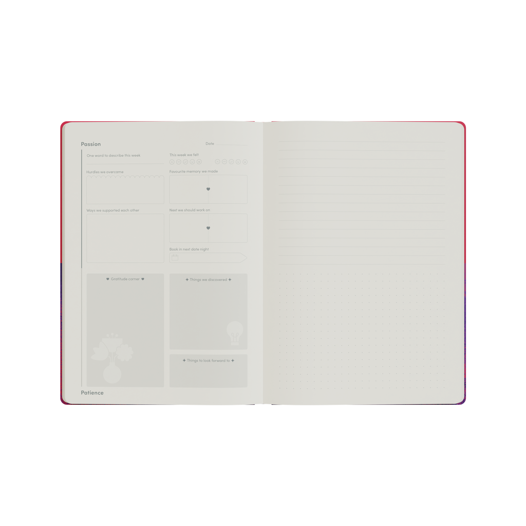 Passion and Patience Relationship Journal, A5 - Red