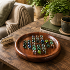 Jajur Wooden Solitaire Board Game Set
