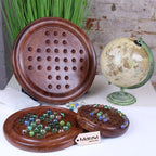 Jajur Wooden Solitaire Board Game Set
