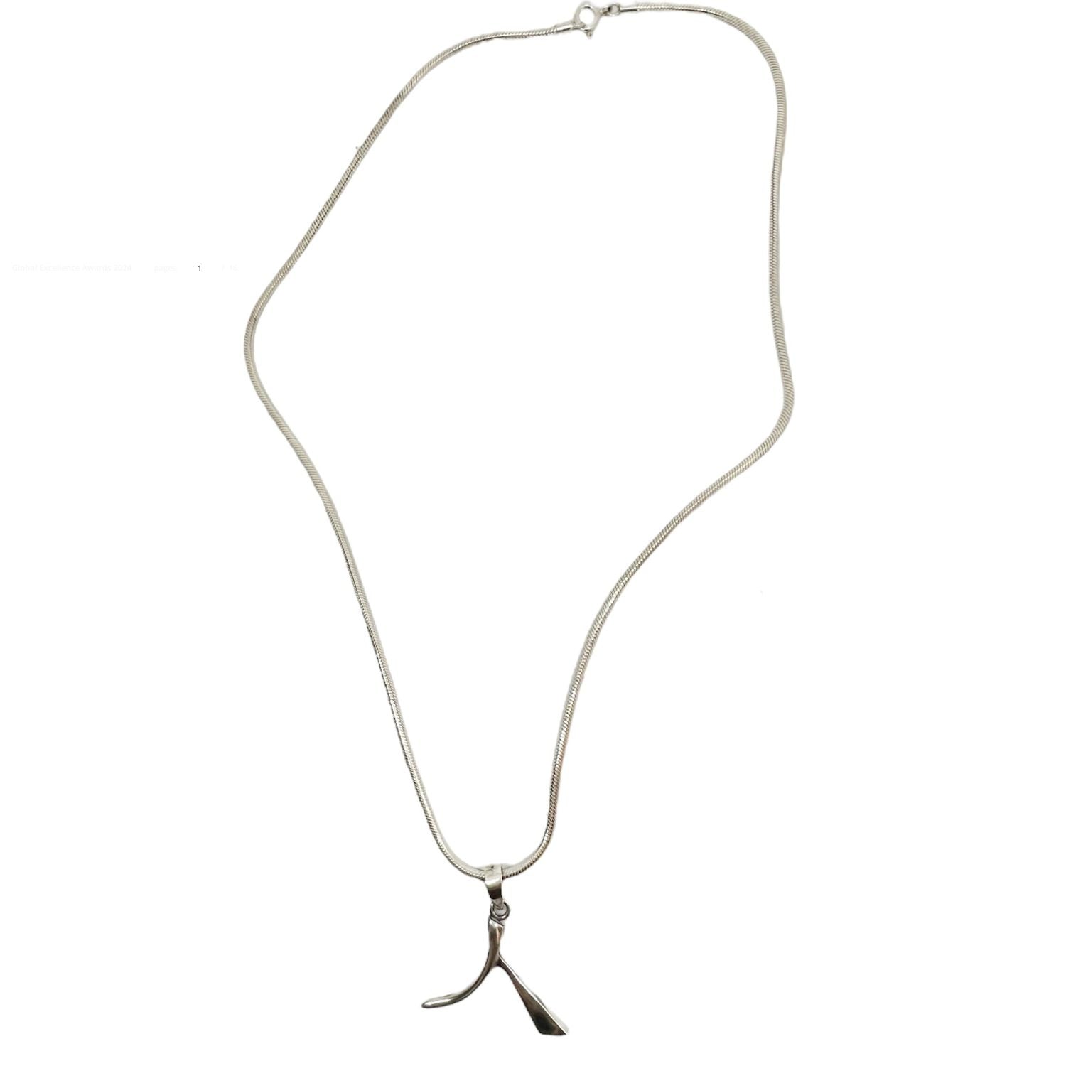 Kanji "Person" Pendant Necklace – Sterling Silver 925 Snake Chain