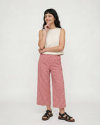 Judy Burgandy Gingham Trouser