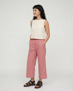 Judy Burgandy Gingham Trouser