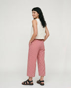 Judy Burgandy Gingham Trouser