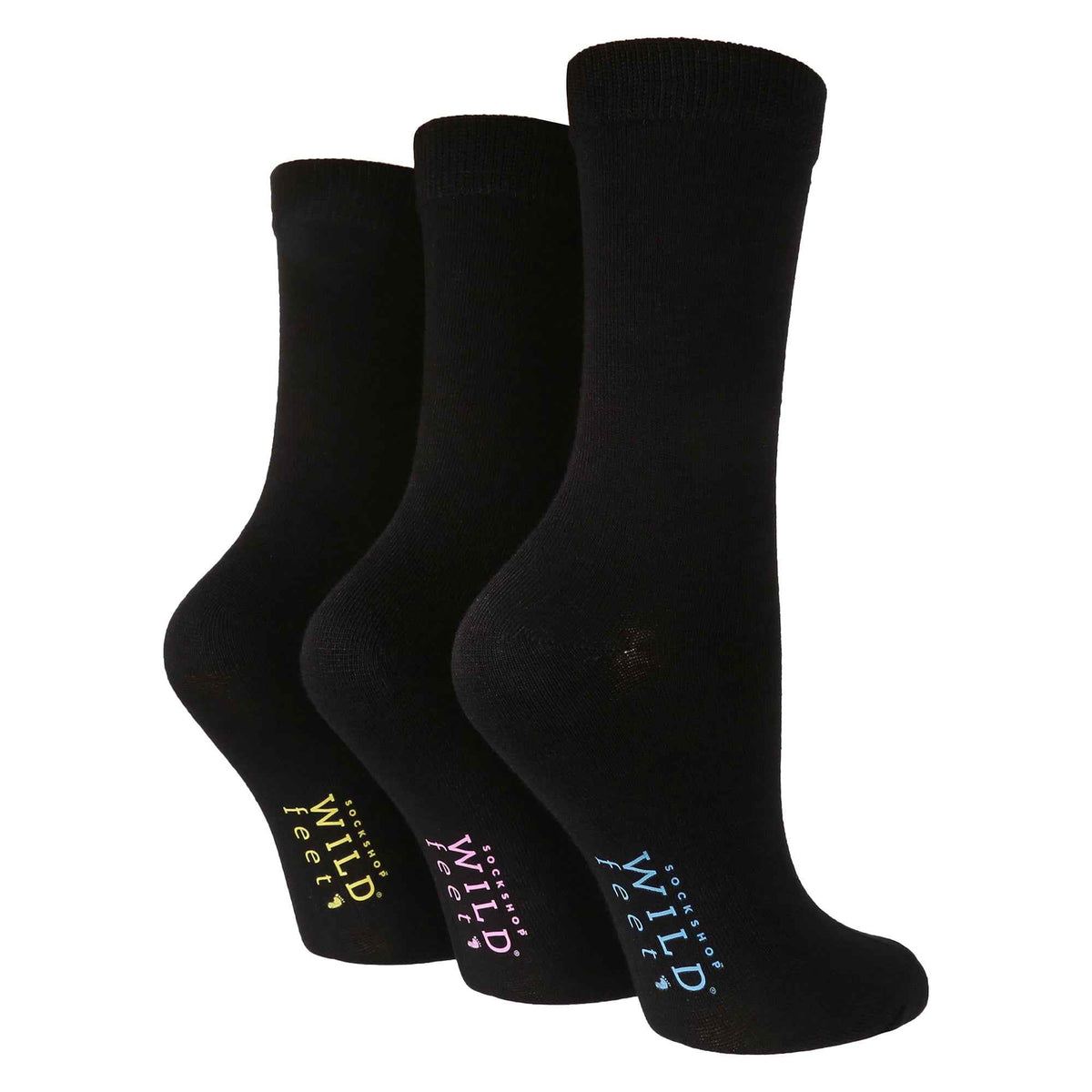 3 Pack Ladies Plain Coloured Bamboo Socks for Summer