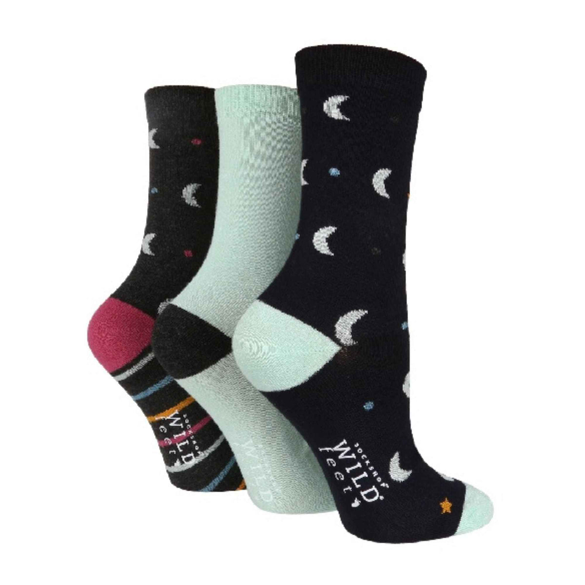 3 Pack Ladies Patterned Bamboo Socks for Summer