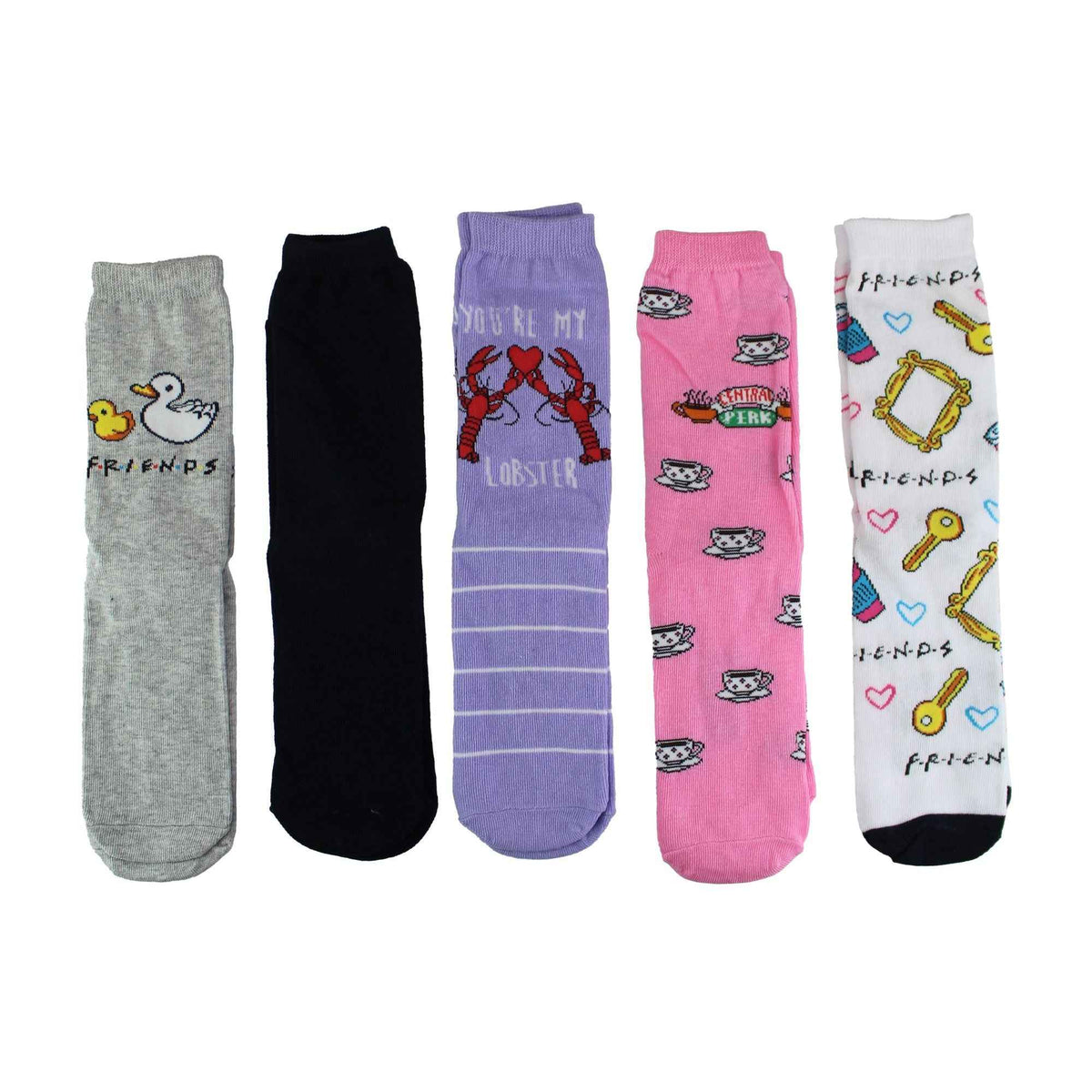 Ladies 5 Pairs of Funny Novelty Friends Socks | Gifts for Friendship Day