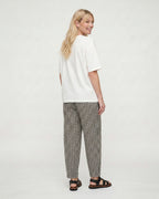 Kate Black Check Barrel Leg Trouser