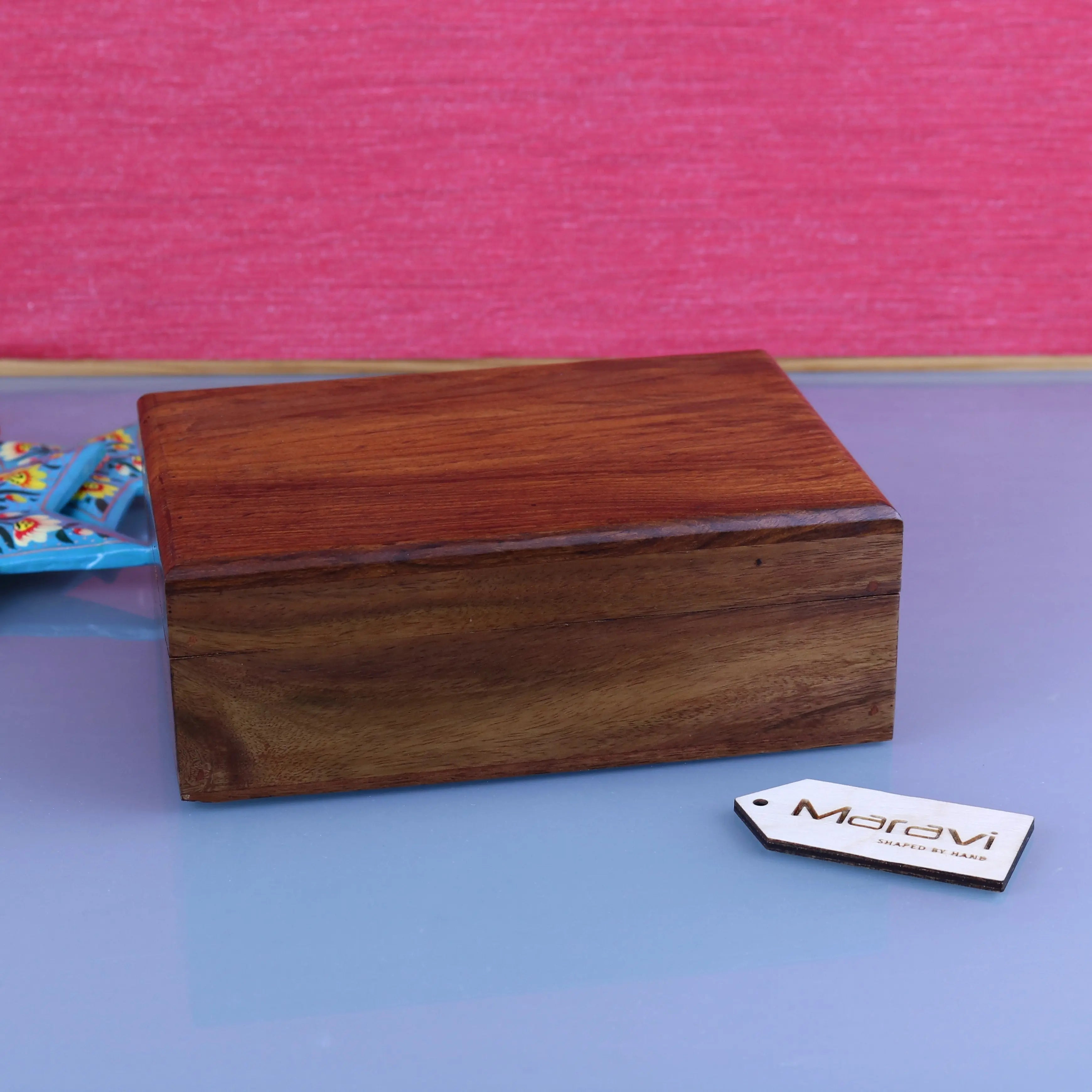 Khalka Plain Wooden Storage Boxes