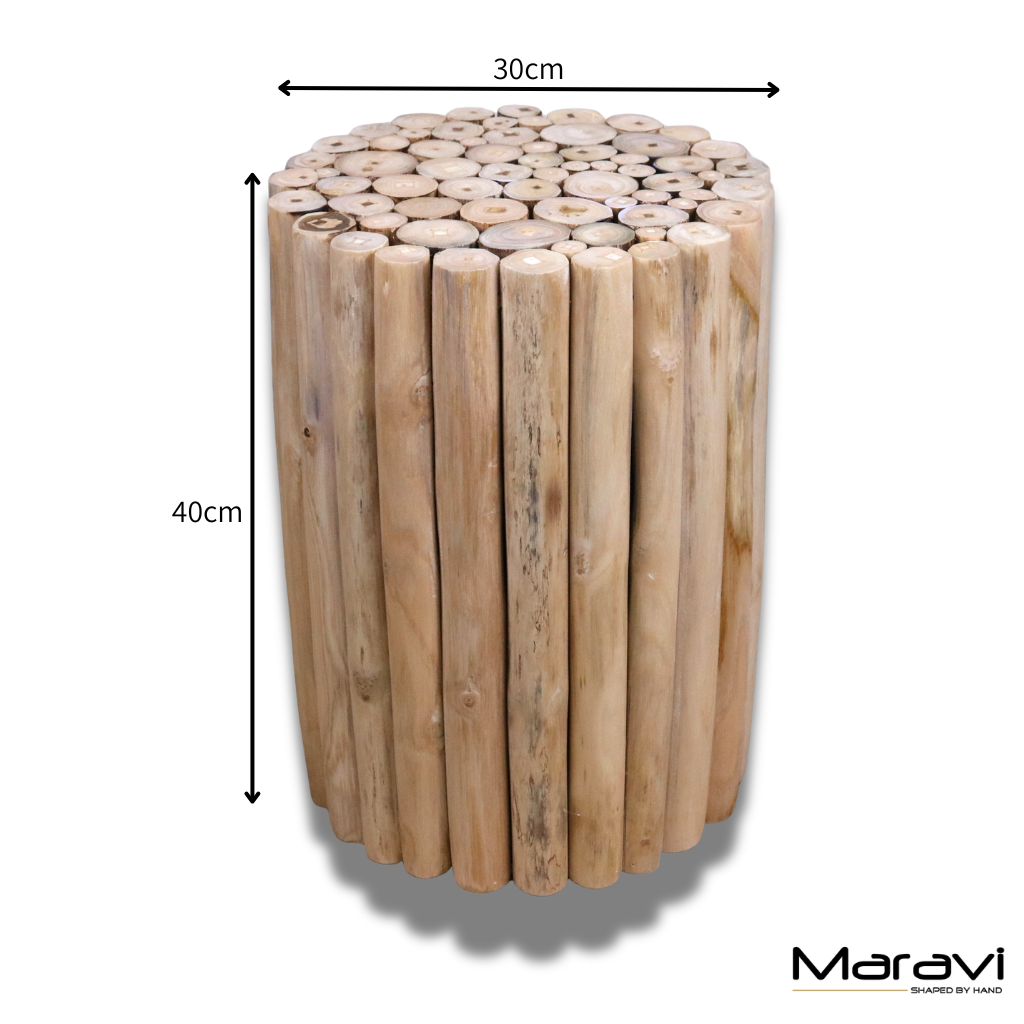 Kini Natural Log Side Table