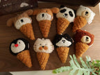Daily White | Brown Bear Ice Cream Cone Plush Charm