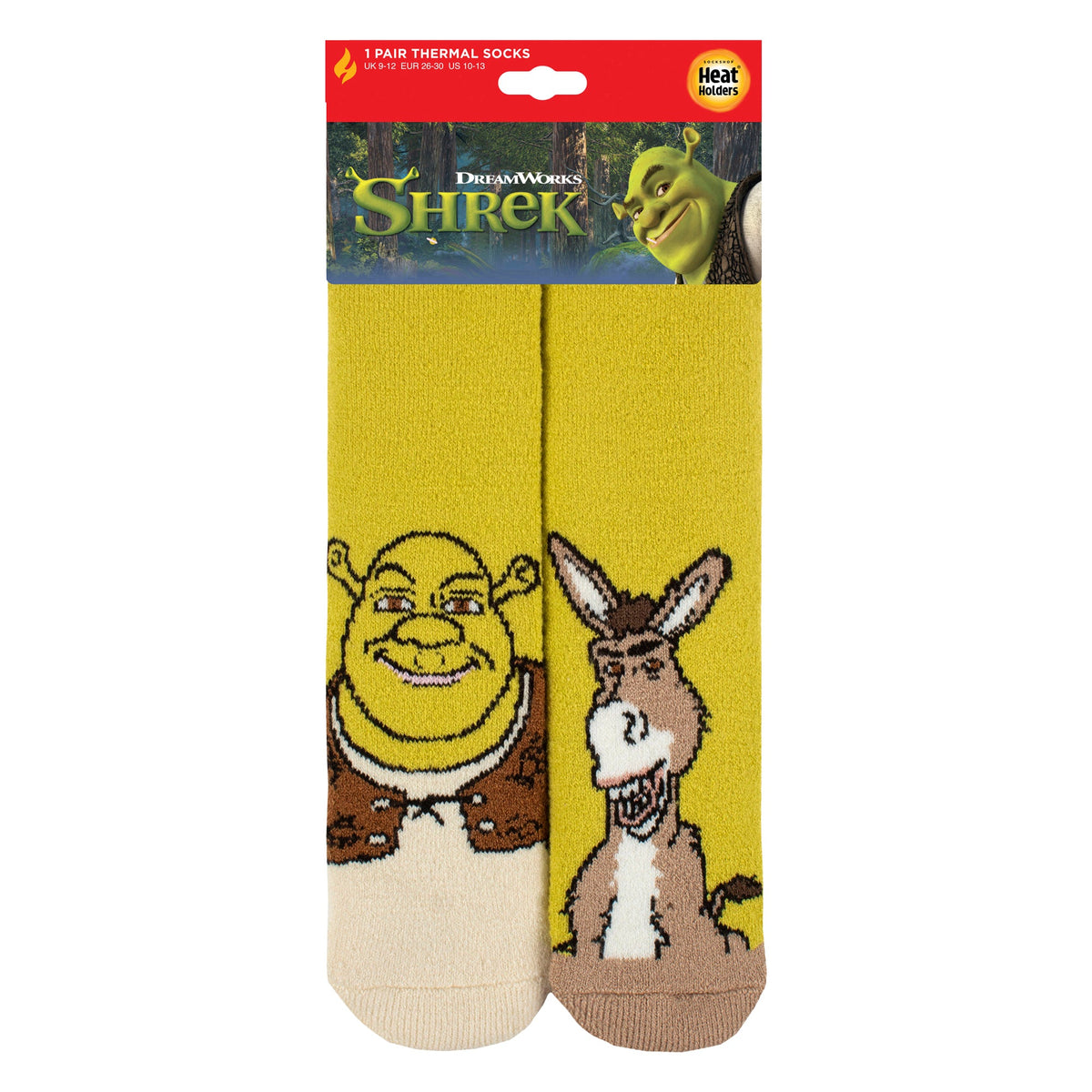 Kids Thermal Shrek Patterned Novelty Socks with Soft Brushed Lining