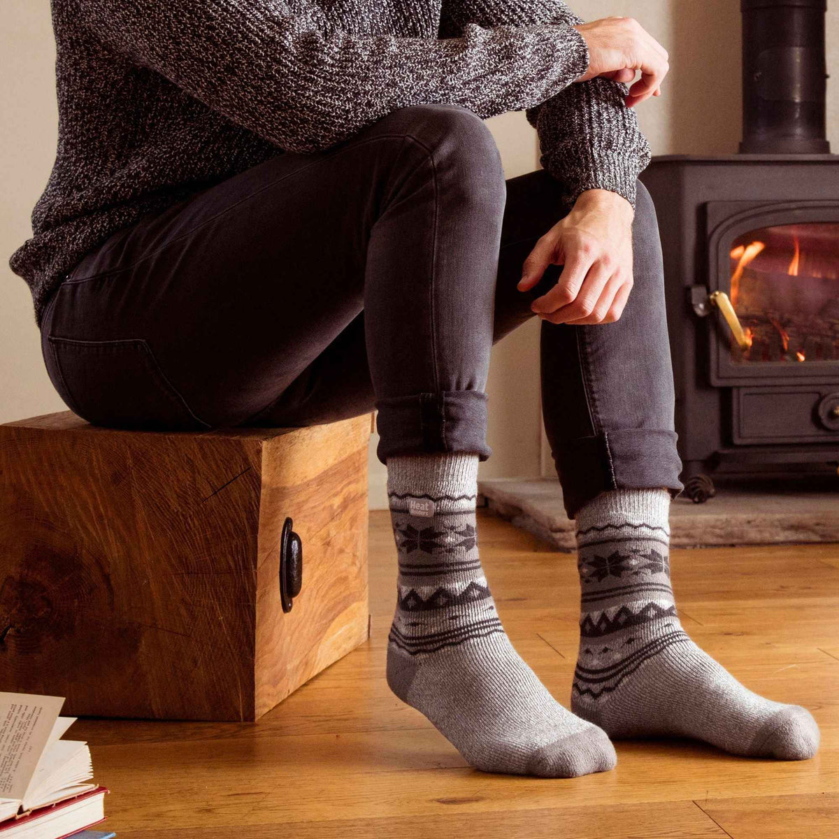 3 Pairs Mens Thin Lightweight Thermal Dress Socks for Winter