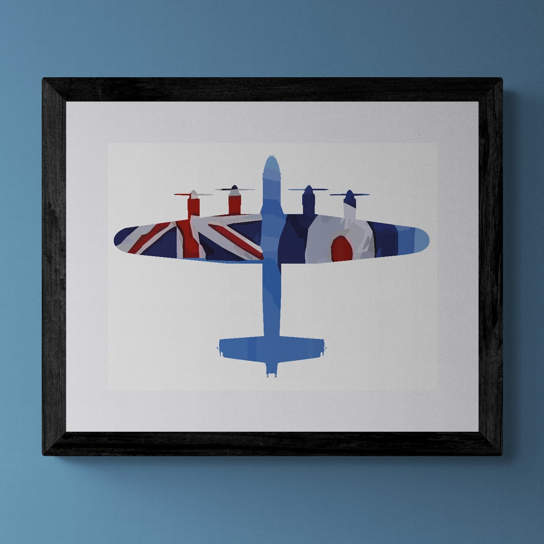 Avro Lancaster RAF Ensign Print