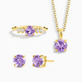 Lavender Amethyst Everyday Jewellery Gift Set in 18k Gold Vermeil