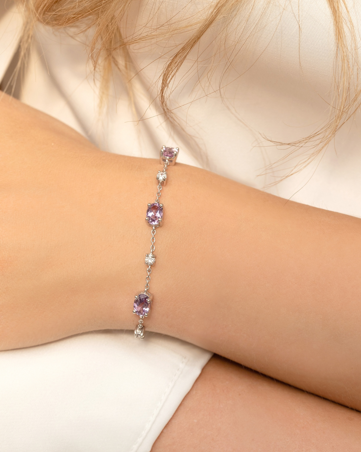 Lavender Amethyst Bracelet in Sterling Silver