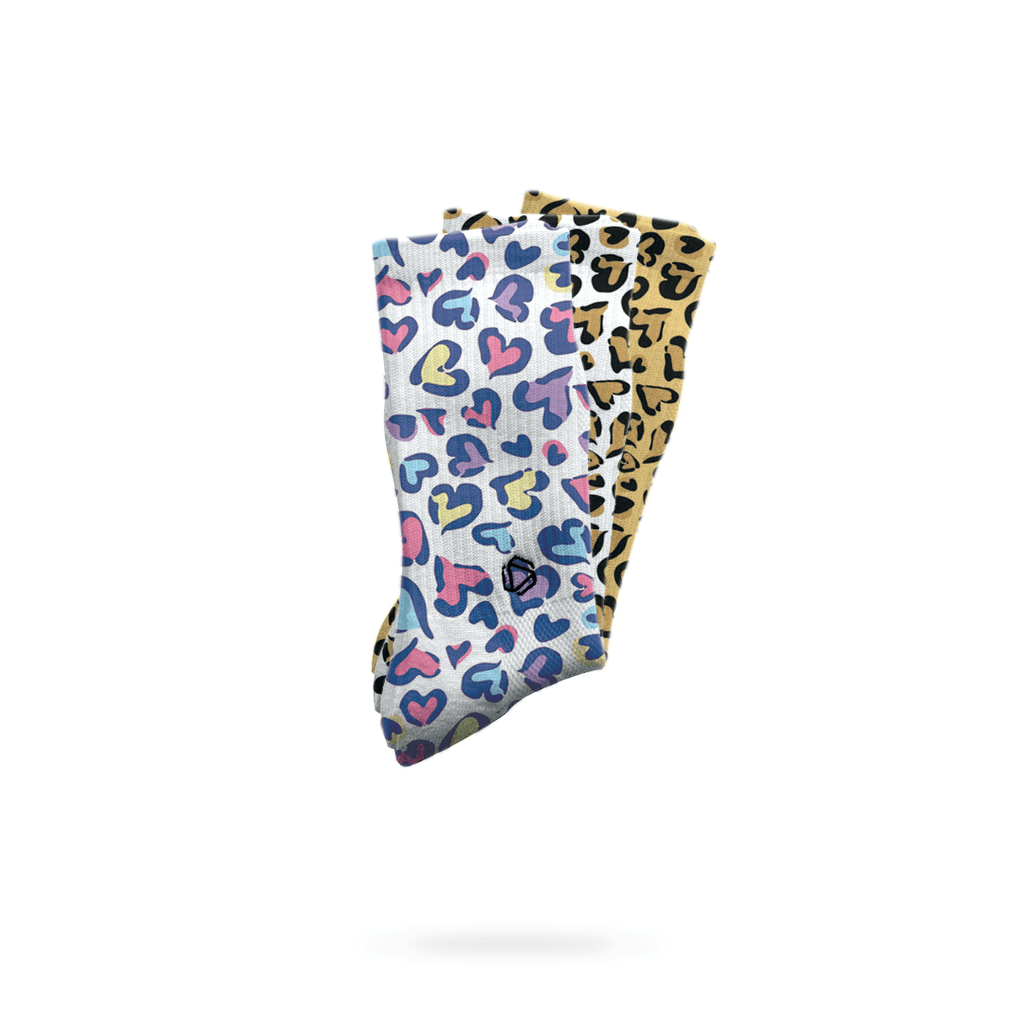Leopard Print Heart Socks