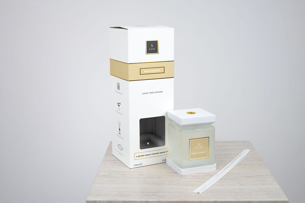 ROSA BLANCO WHITE SQUARE REED DIFFUSER 500ML & 1000ML