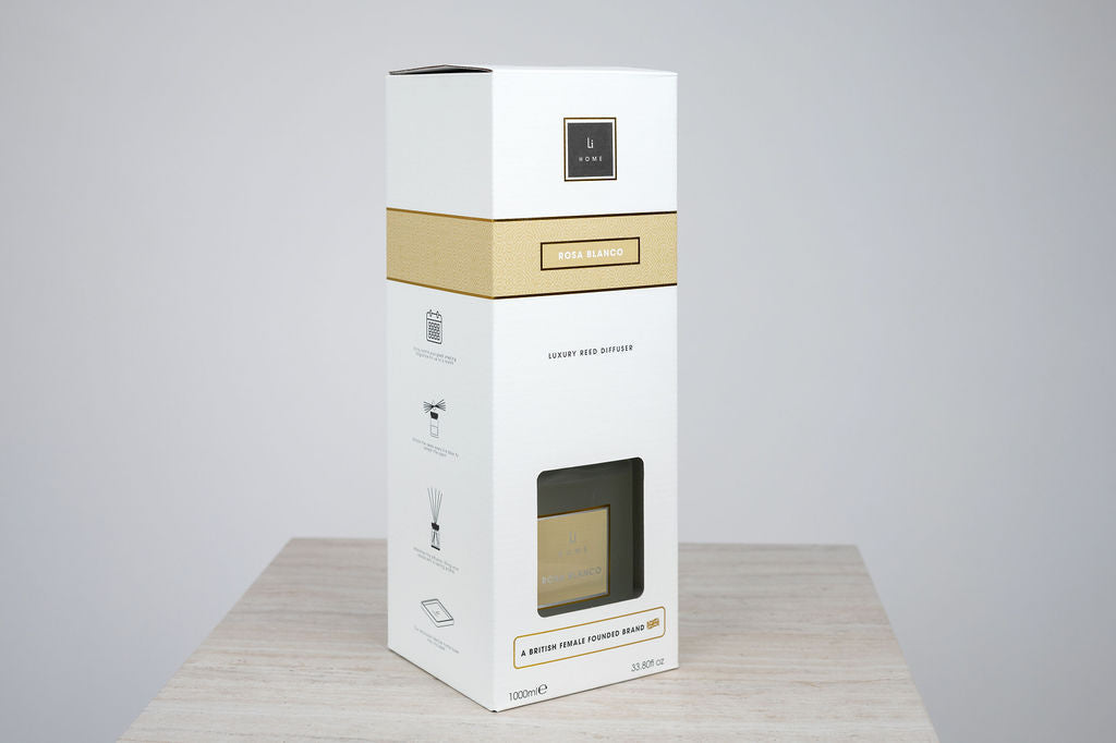 ROSA BLANCO WHITE SQUARE REED DIFFUSER 500ML & 1000ML