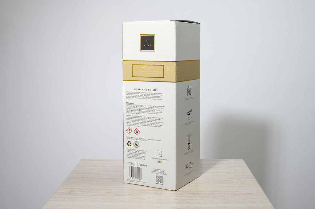 ROSA BLANCO WHITE SQUARE REED DIFFUSER 500ML & 1000ML