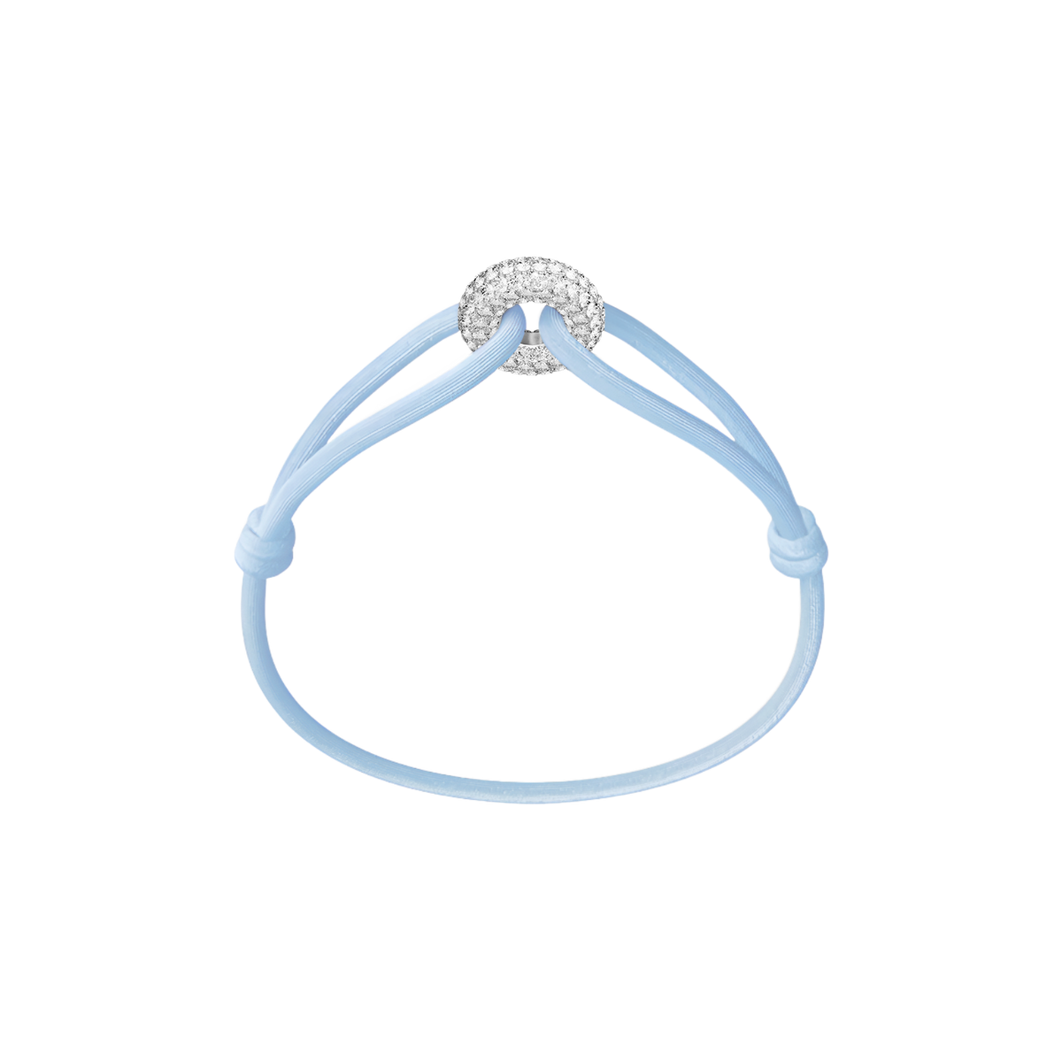 Silver Soho Pavé Cord Bracelet