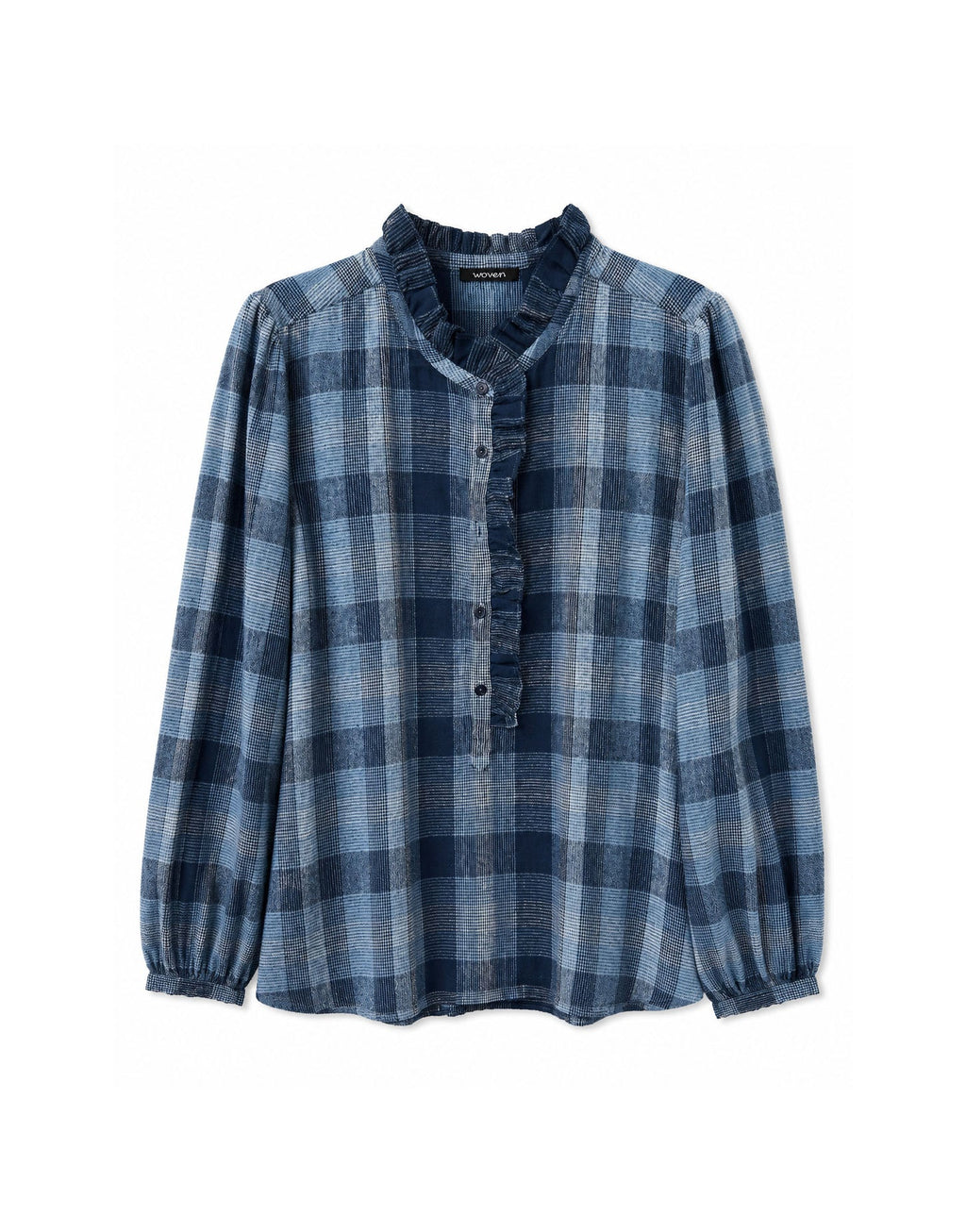 lina blouse | indigo check
