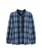lina blouse | indigo check