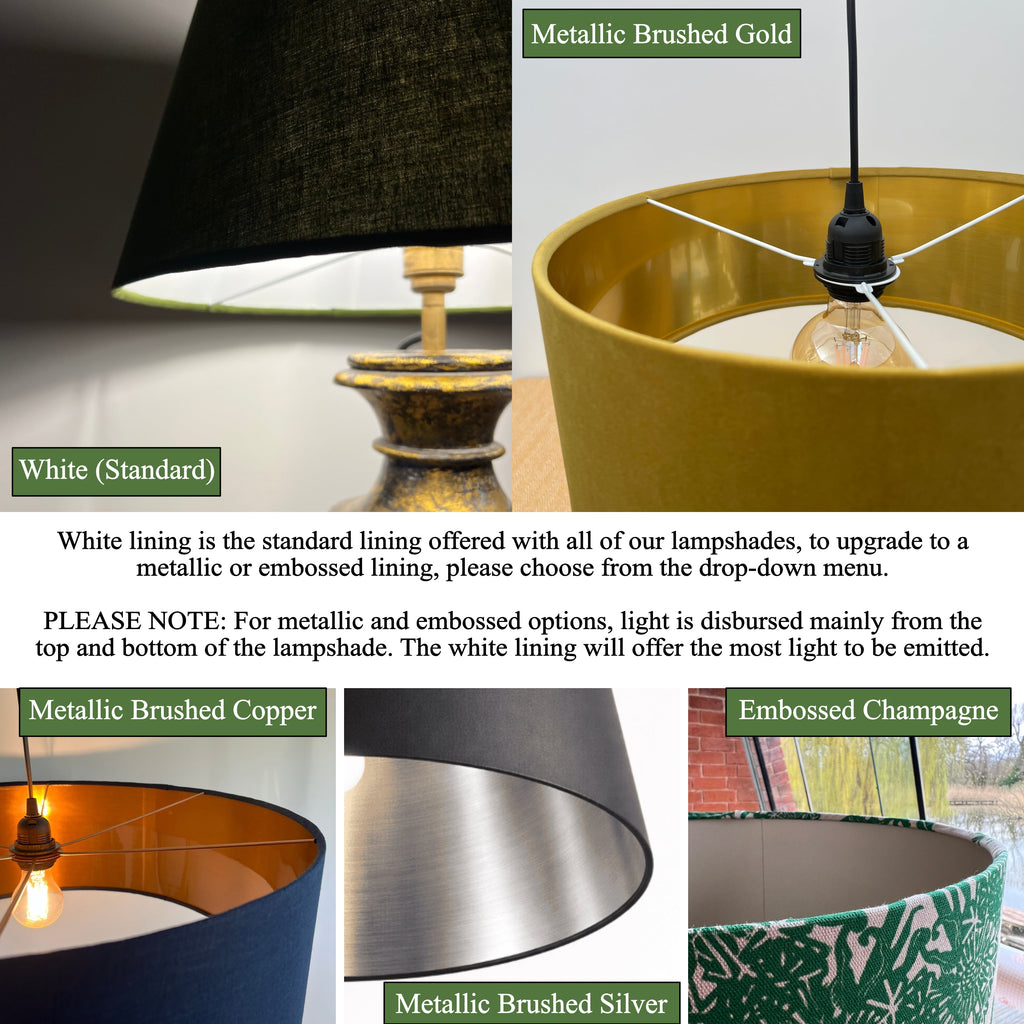 Blue & Green Rainforest Velvet French Drum Lampshade | Handmade Ceiling Light Shade | UK