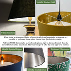 Blue & Green Rainforest Velvet French Drum Lampshade | Handmade Ceiling Light Shade | UK